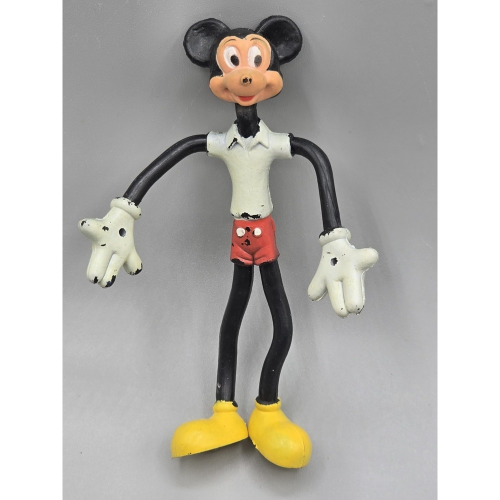 5" 1970's Rare Walt Disney Mickey Mouse Bendy Poseable Collectible Figure VTG